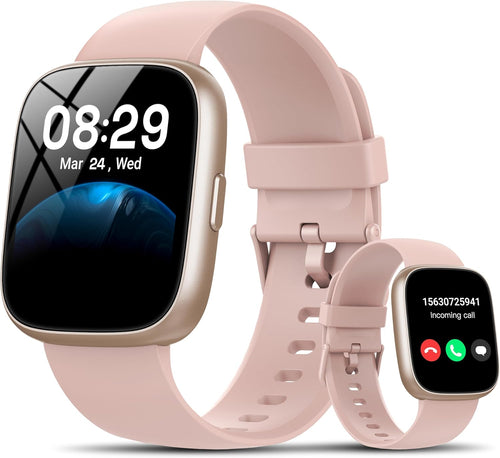 Pink Smart Watch Alexa Bluetooth Call 110 Sports HD