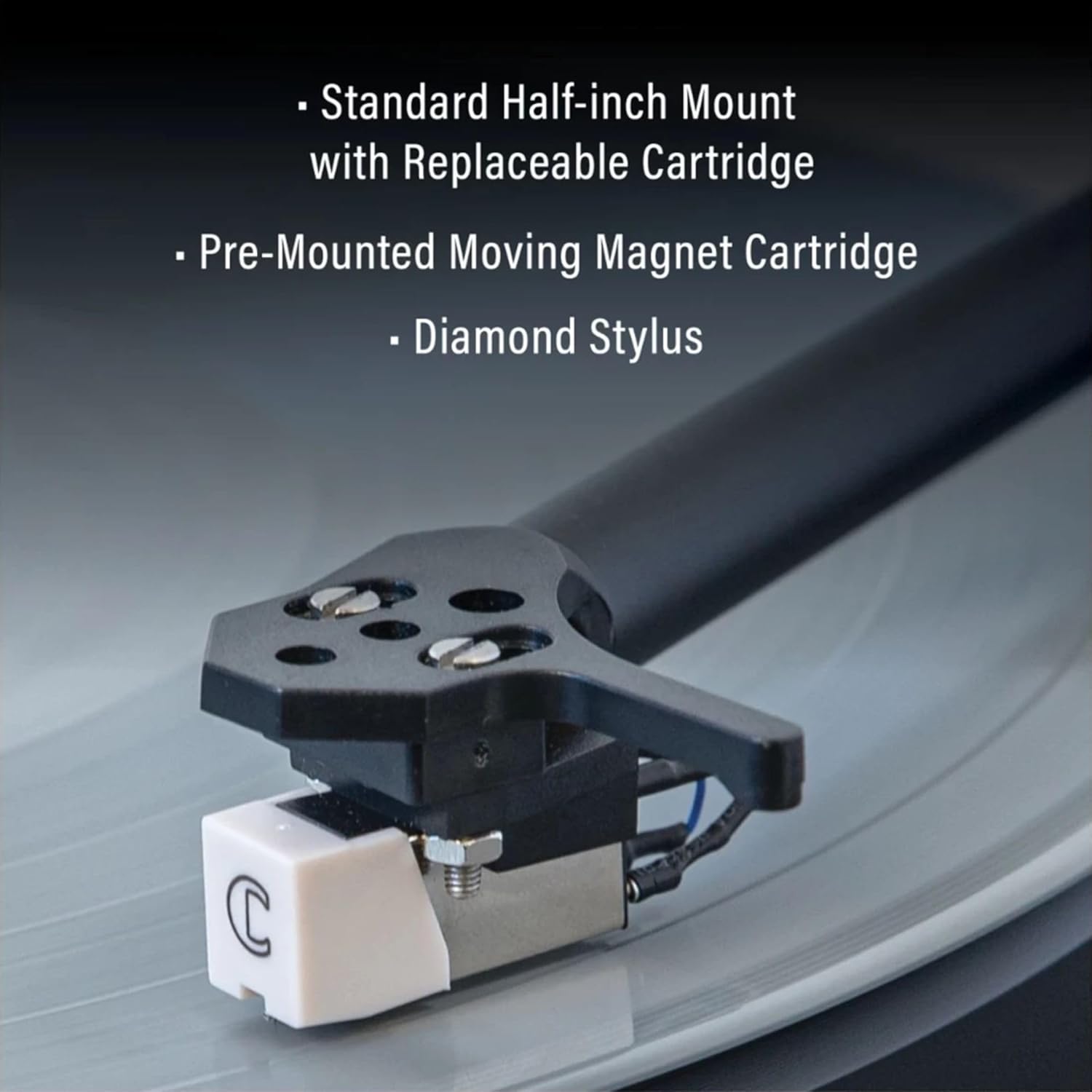 Bluetooth Record Player with 24W Speakers Walnut Grey