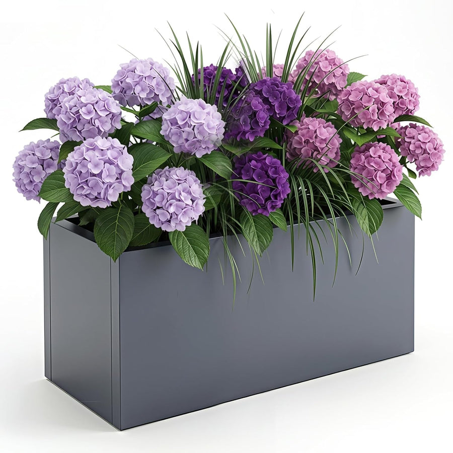 50L Dark Grey Metal Raised Garden Bed Planter 62cm
