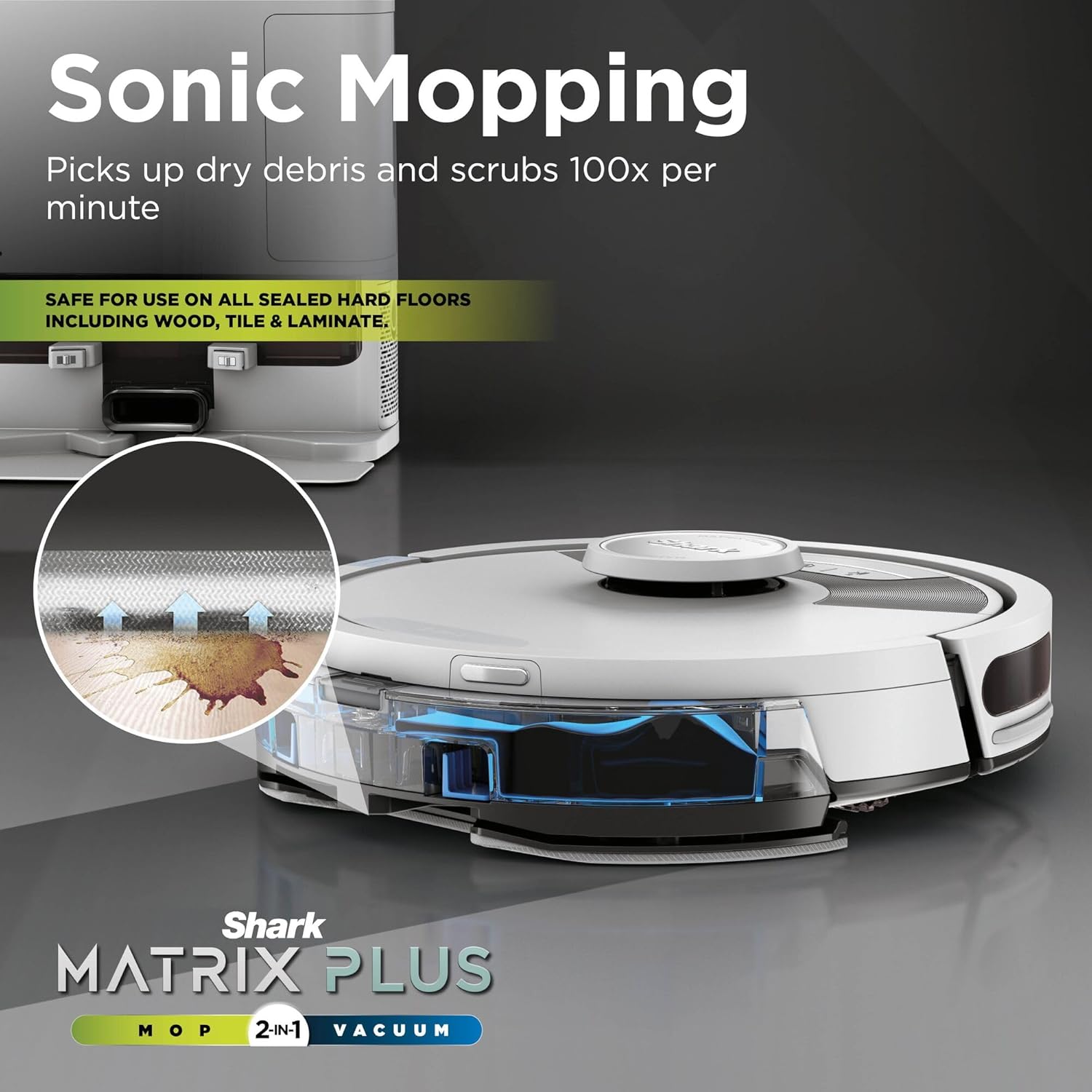 Robot Vacuum Mop Self Empty LiDAR Sonic Clean Pet Hair White