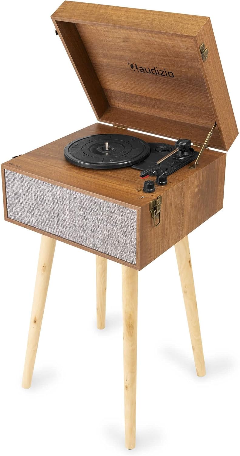 Retro Record Player with Legs Bluetooth Vinyl Turntable MP3 Recorder