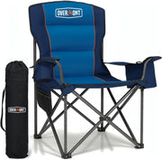 Oversized Camping Chair 450lb Cooler Bag High Back Blue