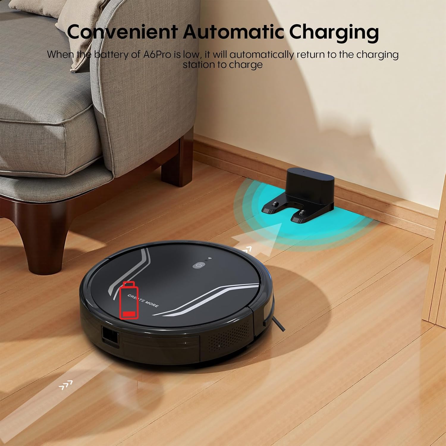 Robot Vacuum Mop 5000Pa 3-in-1 WiFi Alexa App Control Auto Recharge