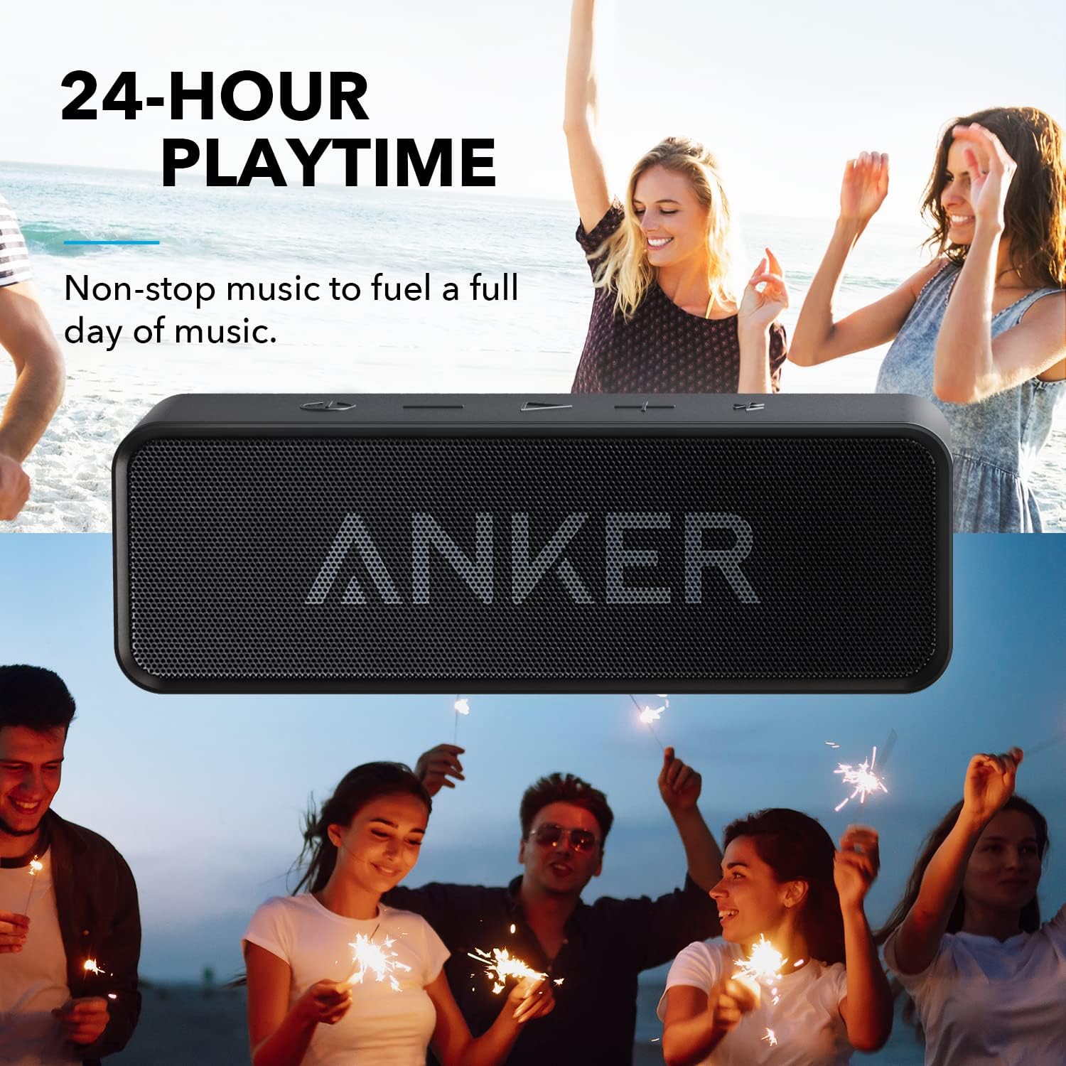 Portable Bluetooth Speaker Stereo Sound 24 Hour Battery Waterproof