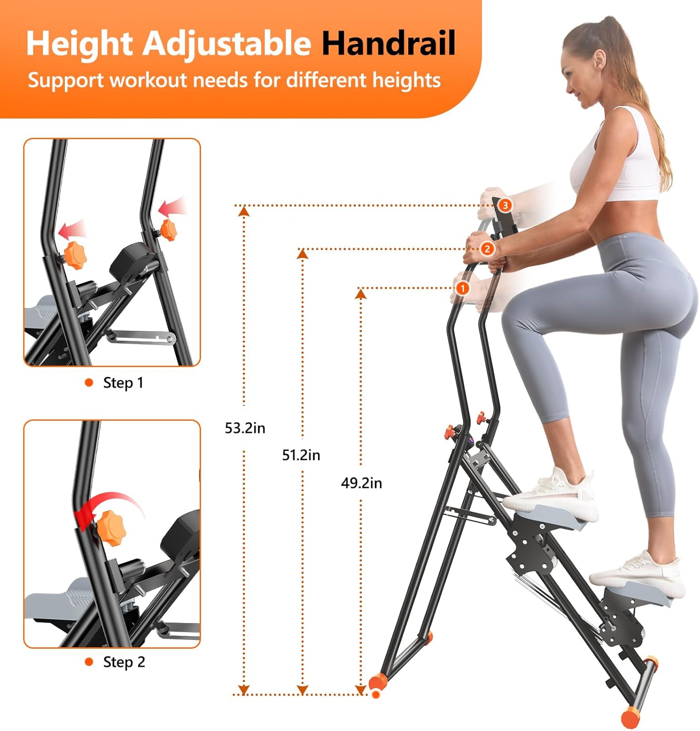 Folding Vertical Climber Stair Stepper Home Cardio Exercise Machine
