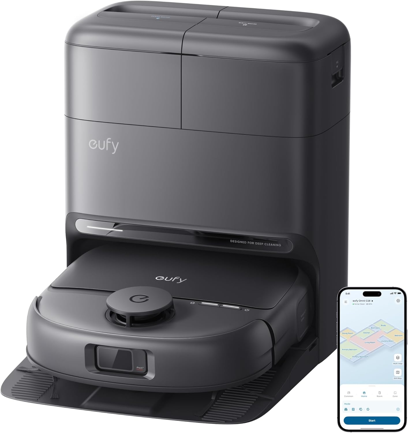 Robot Vacuum Mop 15000Pa Self Empty Wash Refill Smart