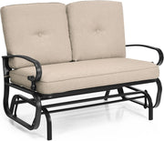 2 Seater Outdoor Glider Bench with Cushions Patio Rocking Chair