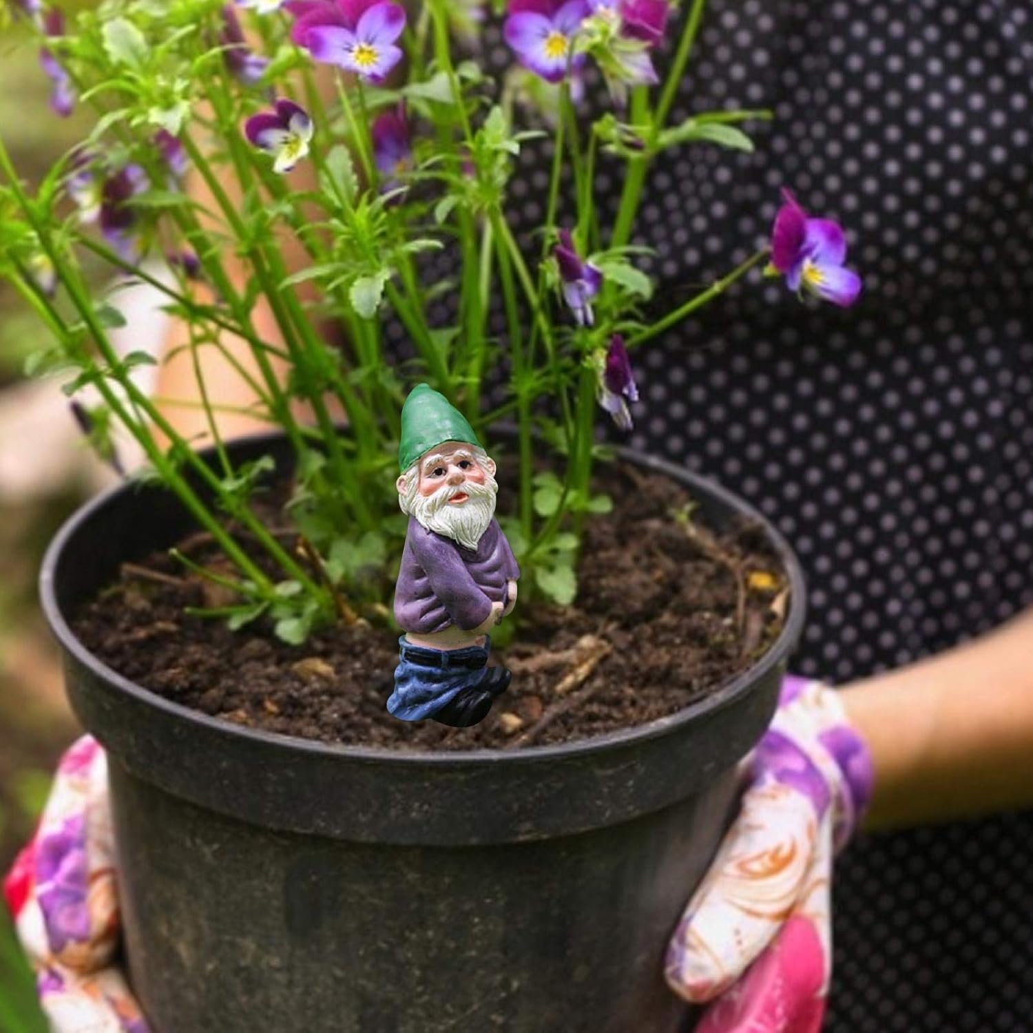 Funny Garden Gnome Statue Resin Outdoor Lawn Patio Decor