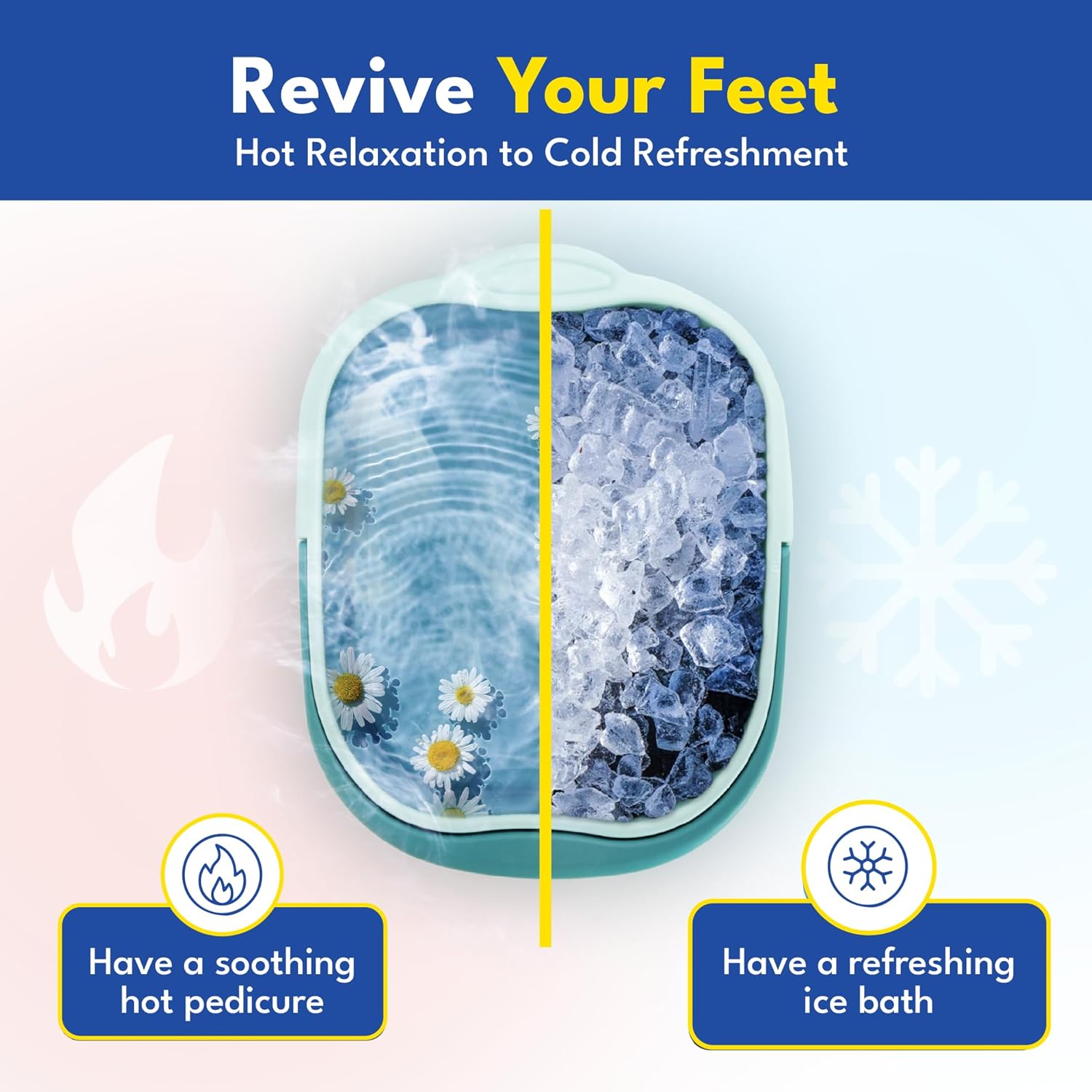 Foldable Foot Bath Basin Acupressure Soak Tub Portable Spa