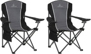 Set of 2 XL Folding Camping Chairs Heavy Duty 160KG
