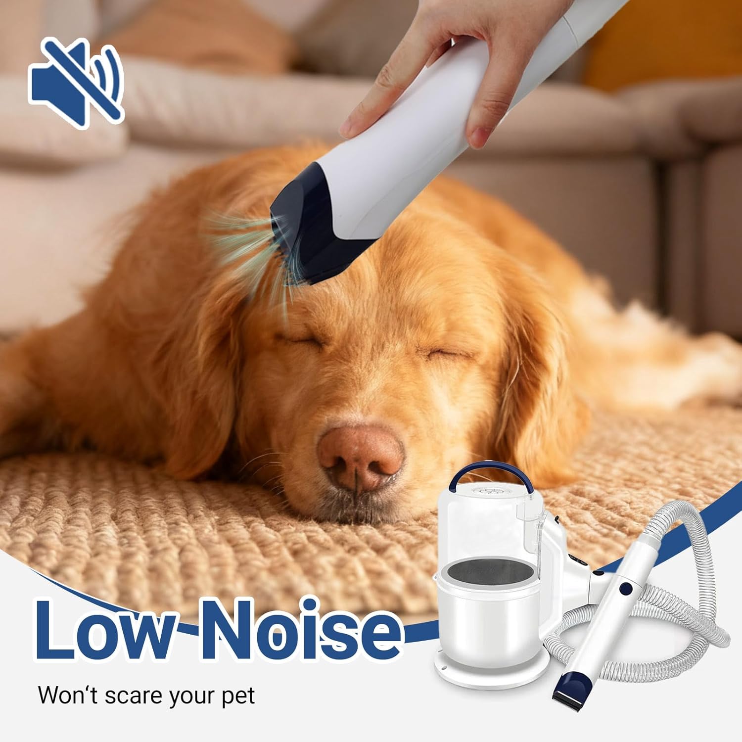 Pet Grooming Vacuum Kit 3 Suction Modes 2.1L Hair Remover