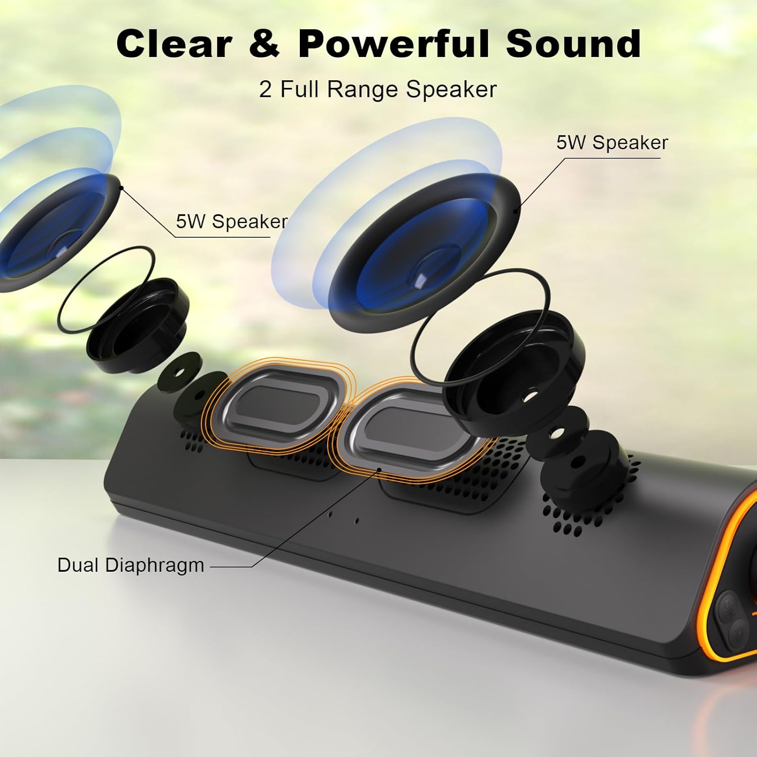 PC Soundbar Bluetooth USB AUX Speaker RGB Stereo Desktop