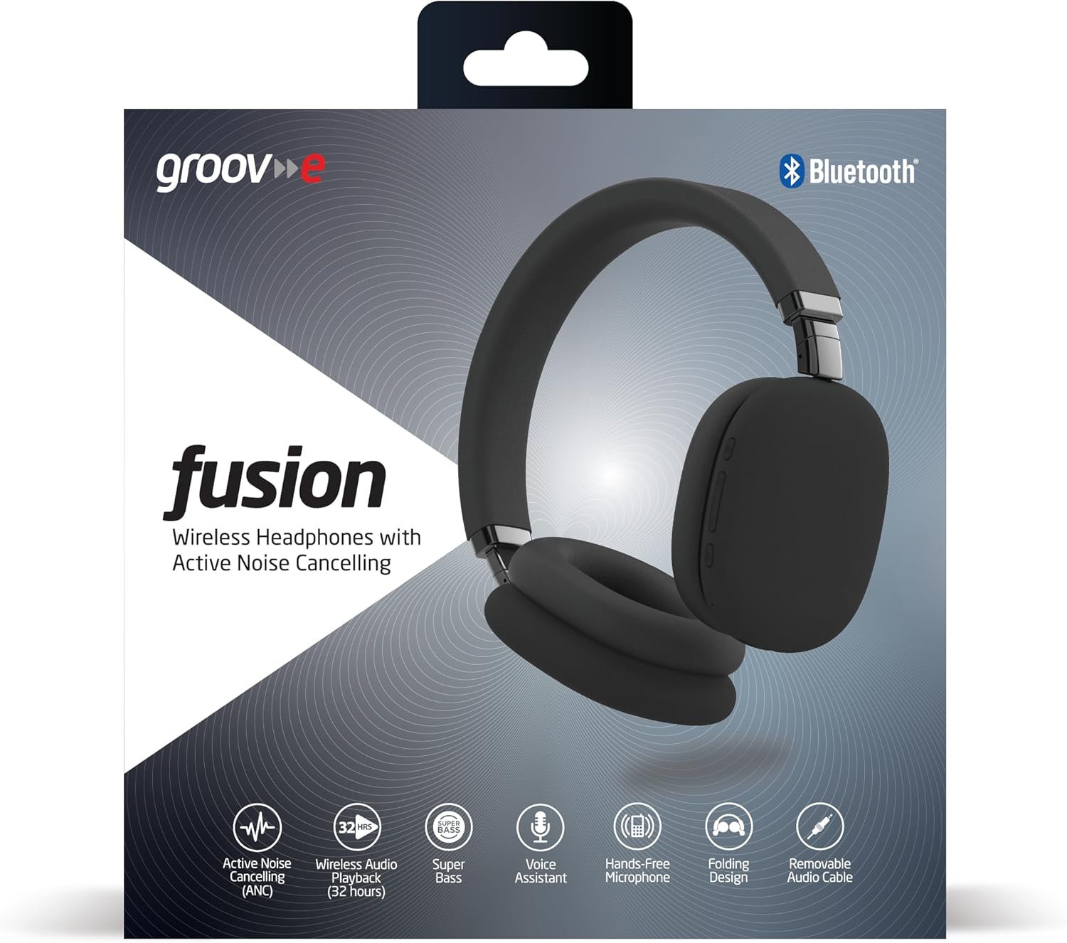 Wireless ANC Over Ear Headphones 32H Playtime Foldable Bass