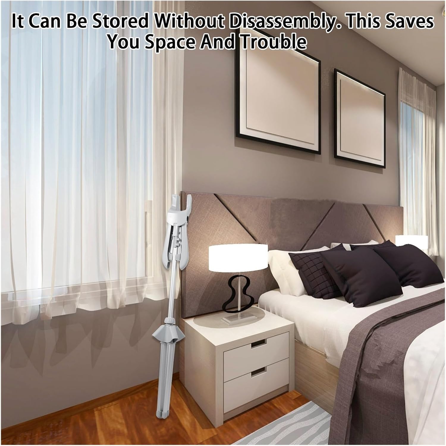 Portable Clothes Steamer Stand Adjustable Foldable Garment Rack