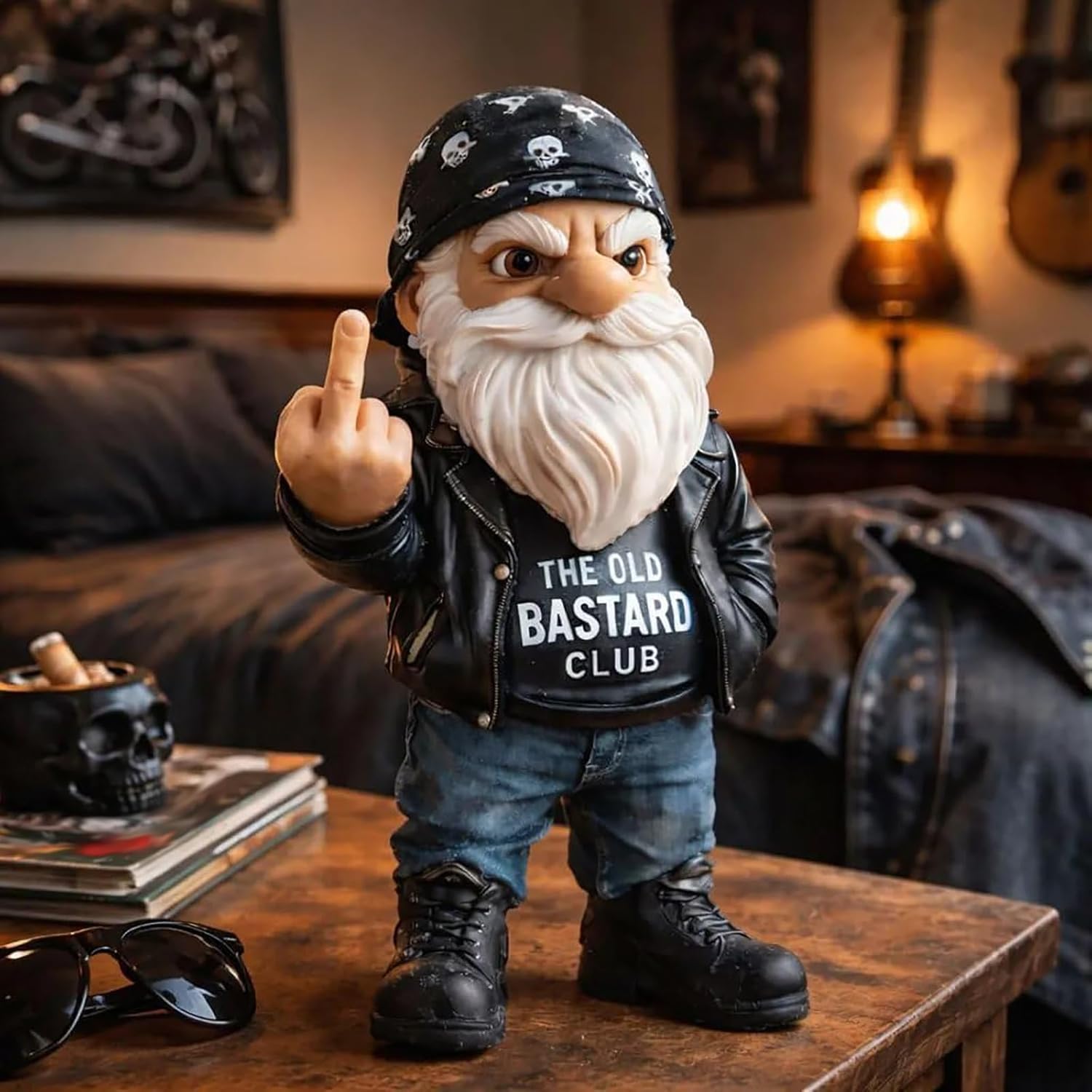 Funny Middle Finger Gnome Statue Sarcastic Desk Decor Gift