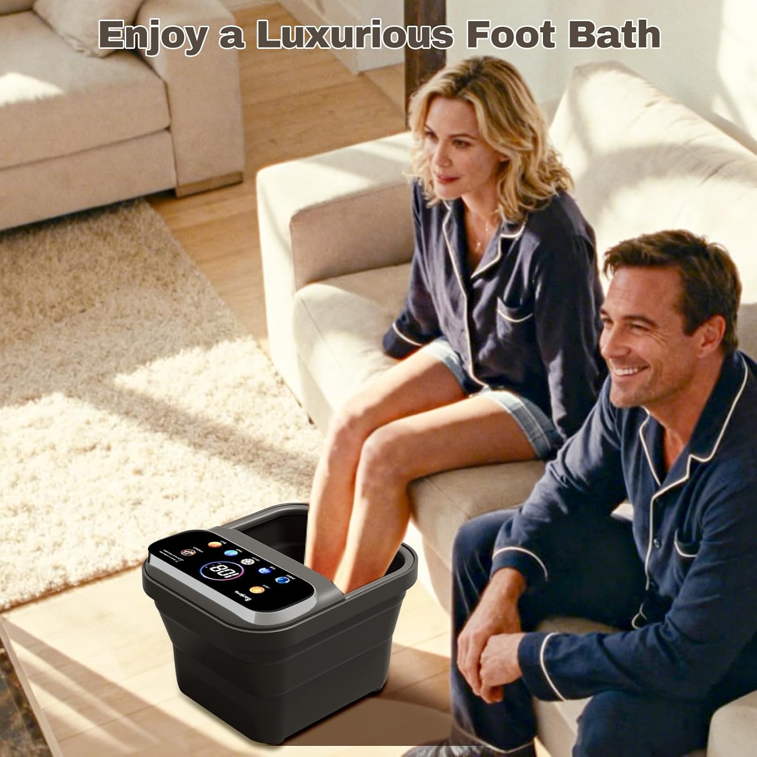 Collapsible Foot Spa Massager Heat Remote 24 Shiatsu Balls