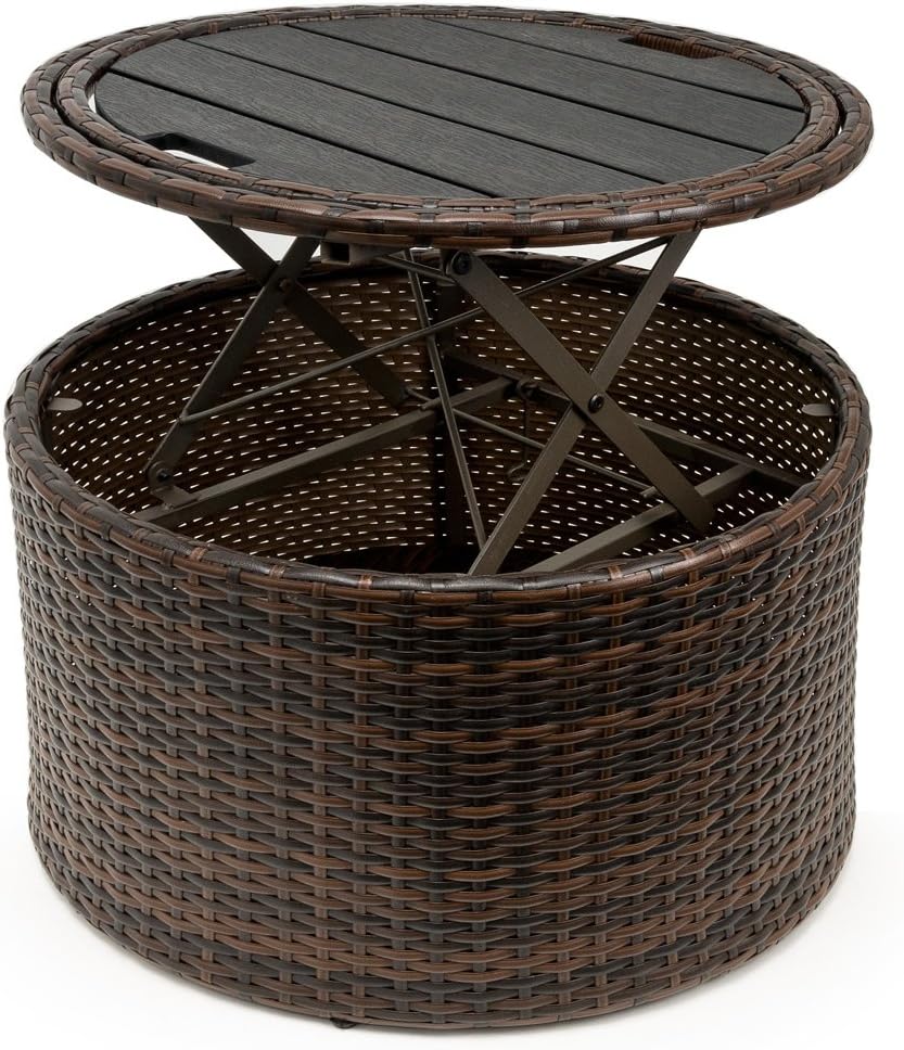 Garden Sun Island Lounger Set with Canopy Brown Cream