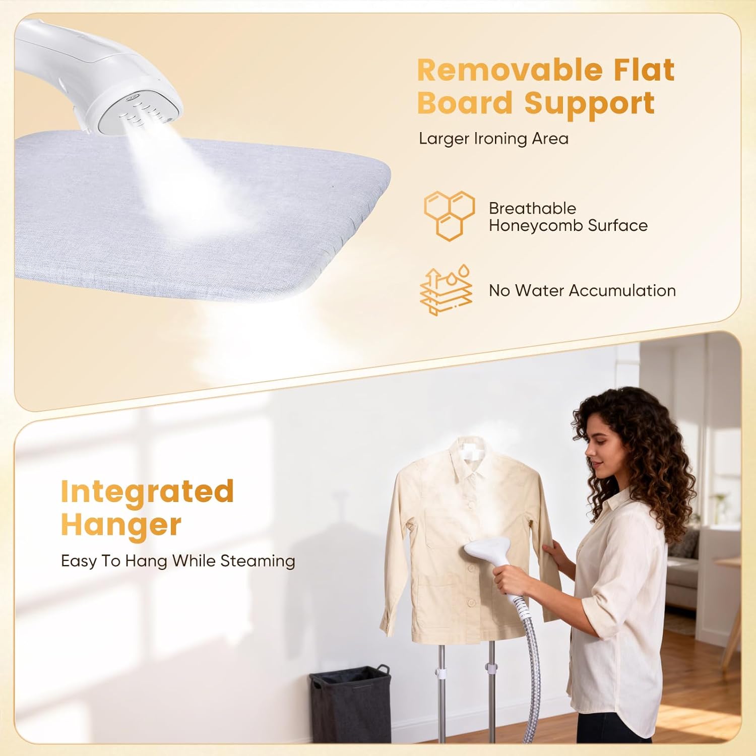 Upright Garment Steamer 2000W 2.5L 9 Levels 38g Steam Iron