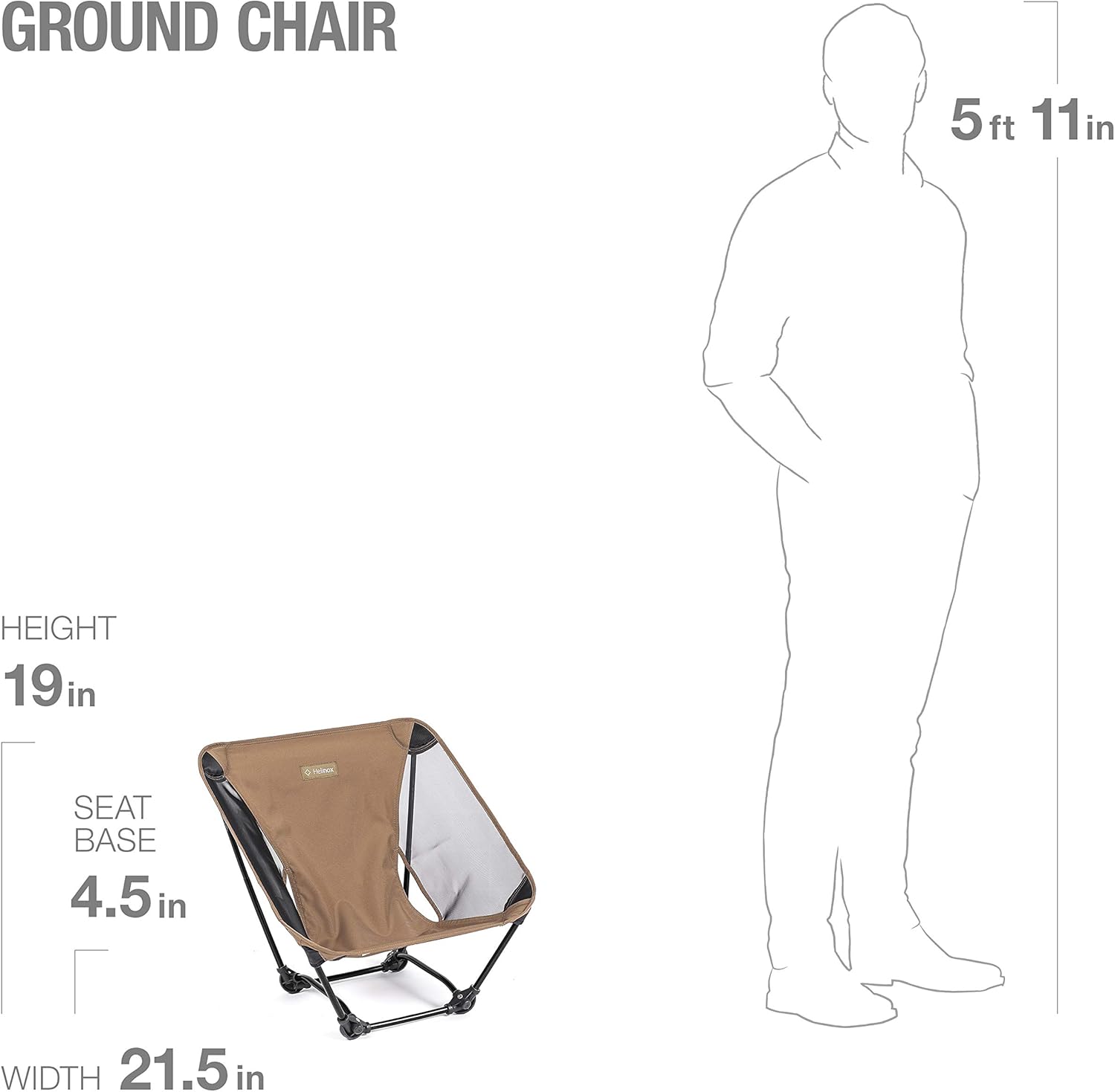 Ultralight Ground Camping Chair Portable Tan