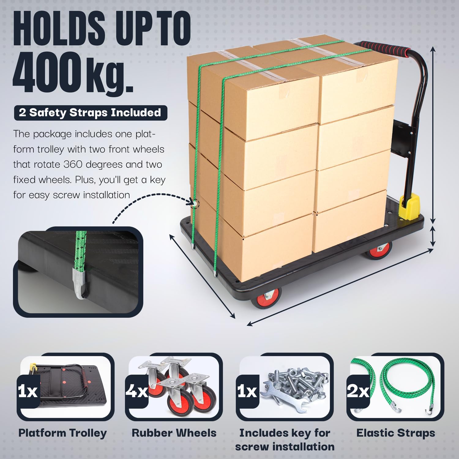 Folding Platform Trolley 400kg Heavy Duty Utility Truck