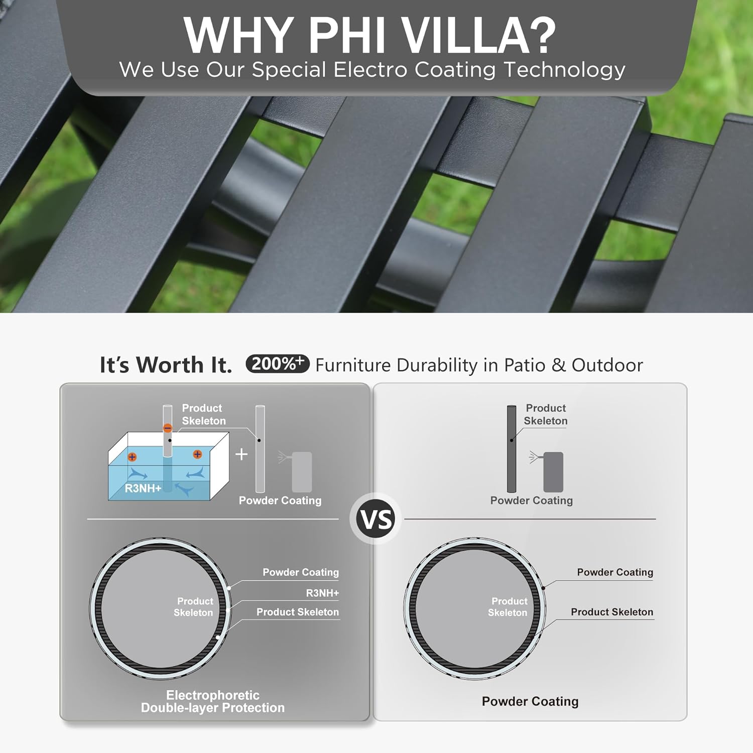 Black Metal Garden Bench 127cm Outdoor Patio Park Bench 2-3 Seater