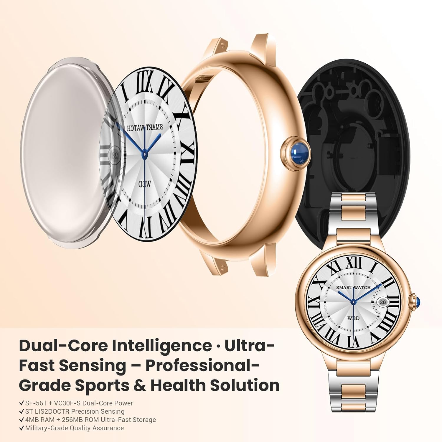 Women AI Smart Watch Bluetooth Call 100 Sports