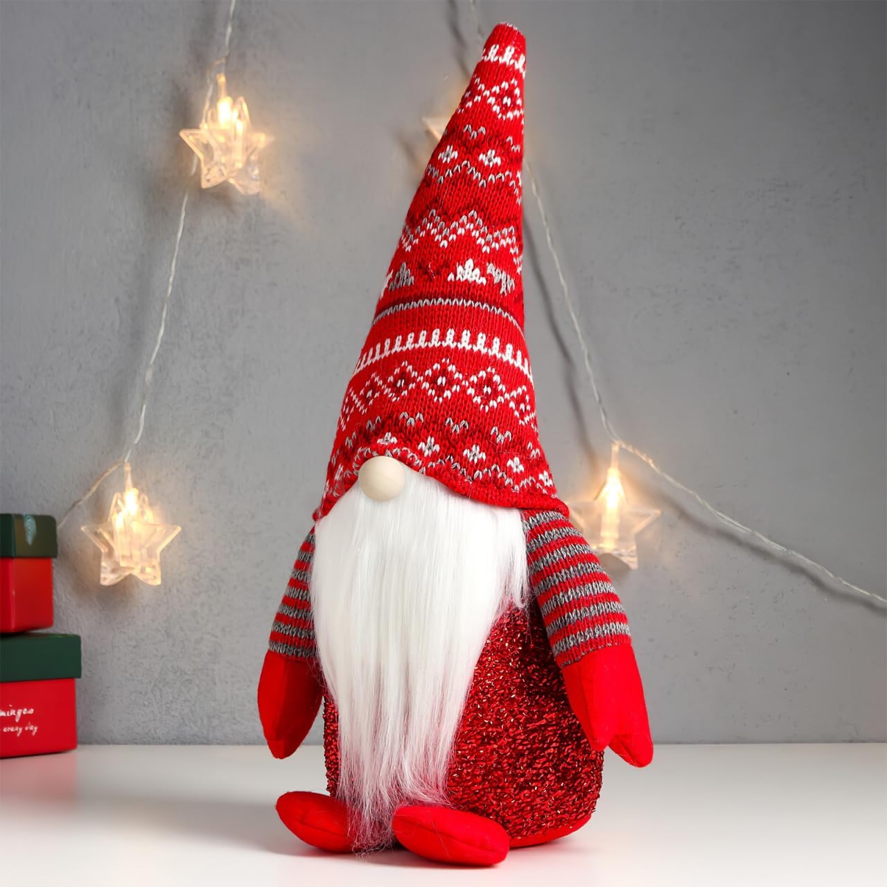 24PCS Gnome Beard Craft Kit Faux Fur DIY Christmas Set
