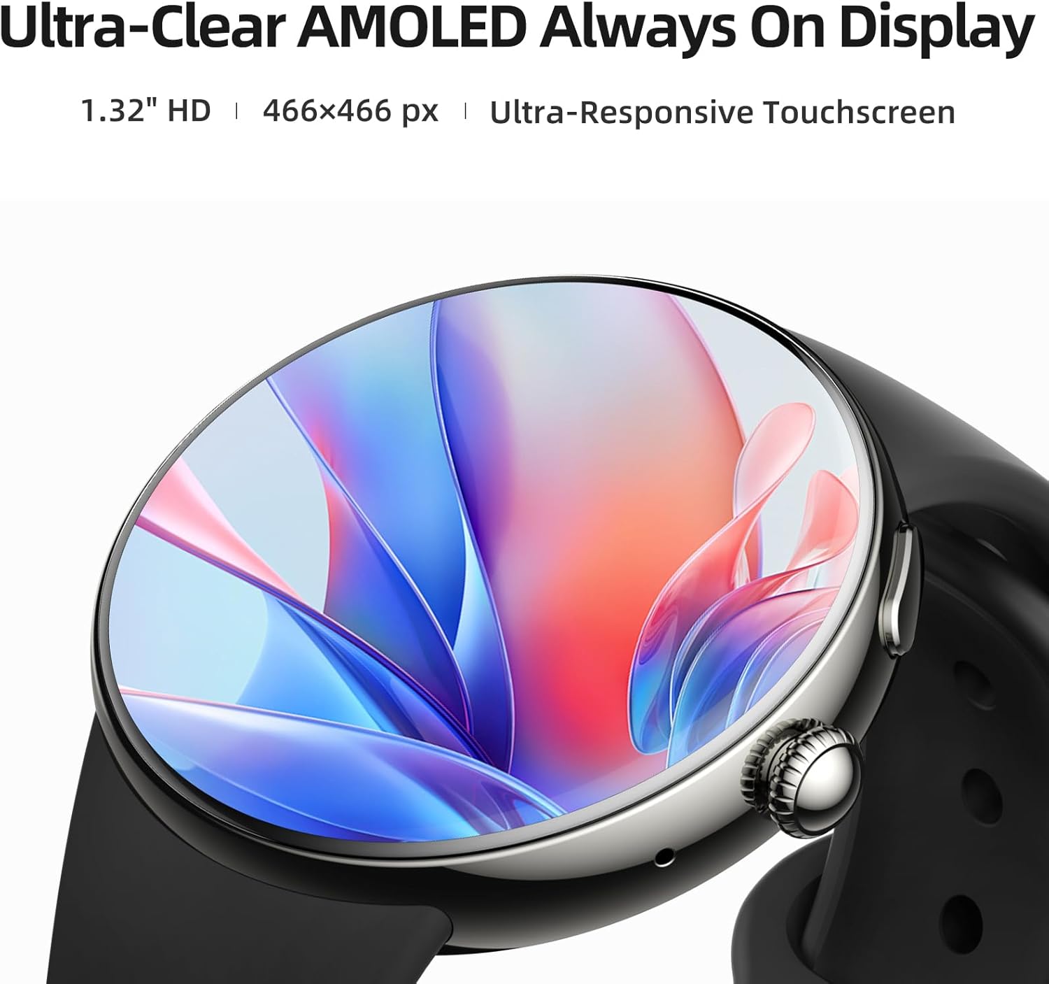 AMOLED Smart Watch Bluetooth Call Fitness Tracker with 2 Bands