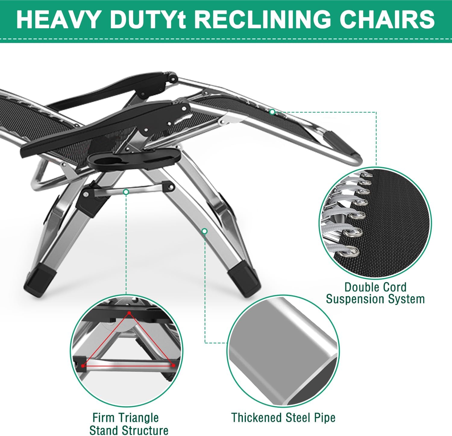 Folding Zero Gravity Garden Recliner Chair 200kg Blue