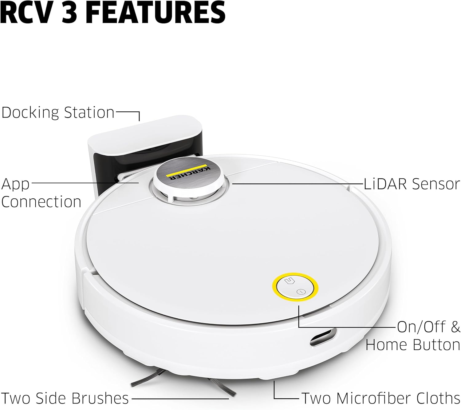 Robot Vacuum Mop 2500Pa LiDAR App Control Smart Mapping Auto