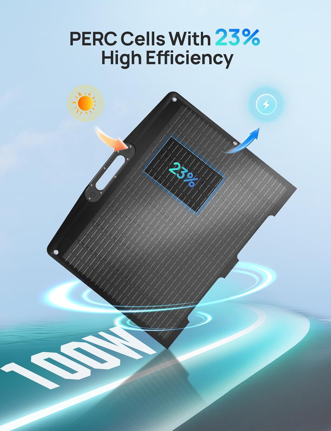 100W Foldable Solar Panel 12V Portable Charger RV Camping
