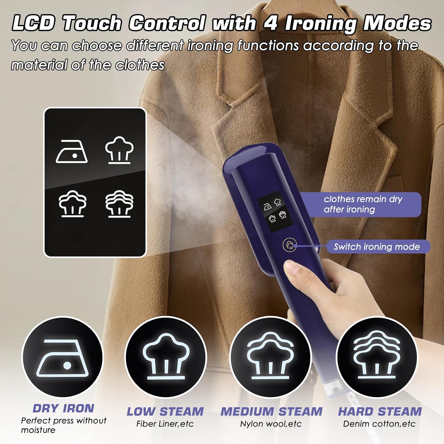 Travel Steam Iron 2 In 1 Portable Garment Steamer Fast Heat 100ml