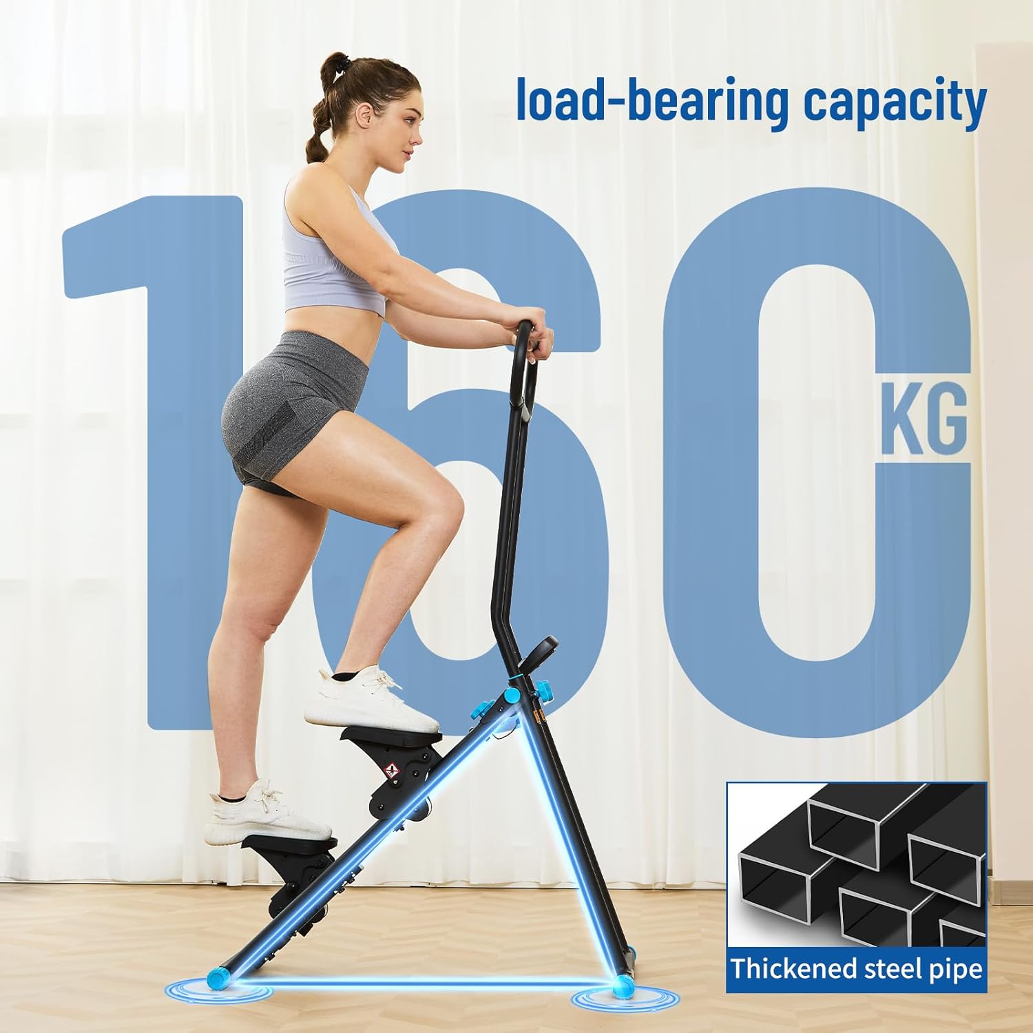 Foldable Stair Stepper Cardio Climber Machine Home Gym 6 Resistance