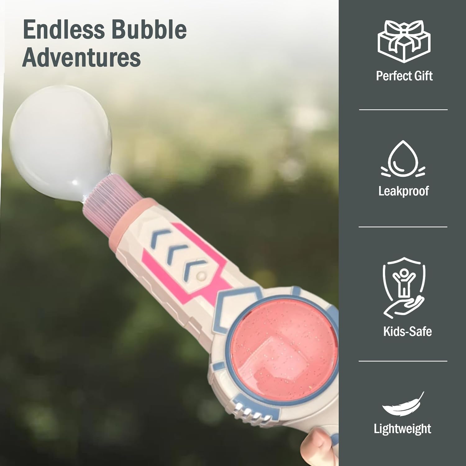 Smoke Bubble Wand Toy with Fog Effect Pink Kids Gift