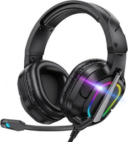 Gaming Headset with Mic RGB LED Stereo Headphones 3.5mm for PS5 PS4 PC