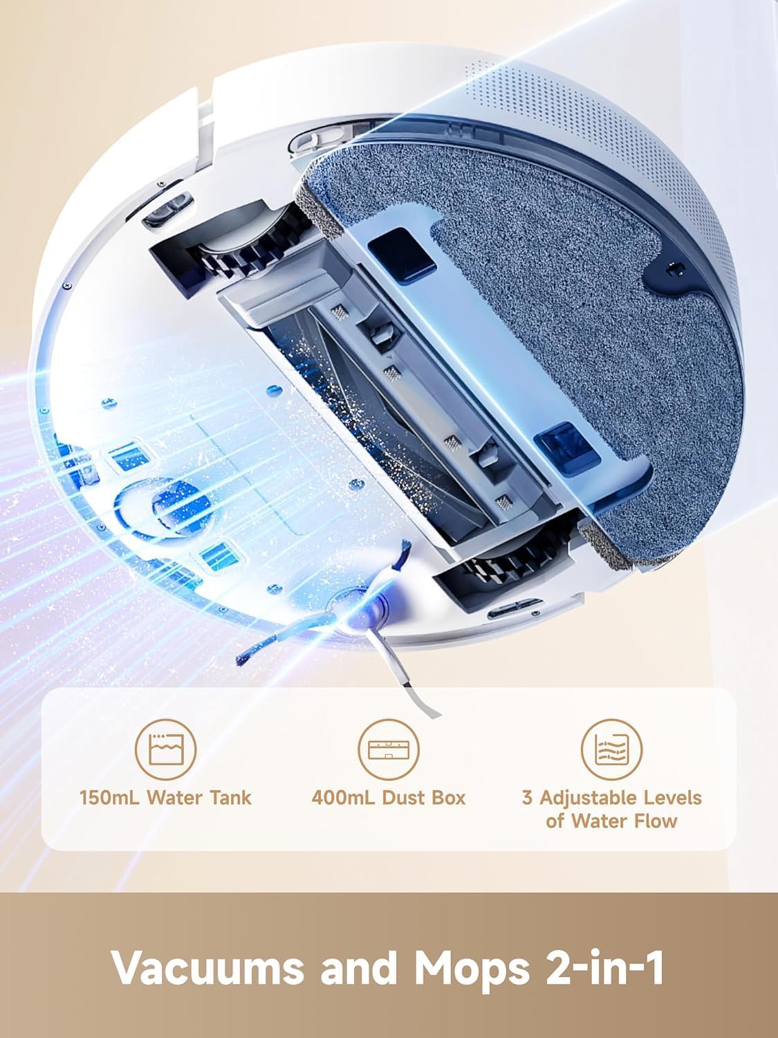 Robot Vacuum Mop 6000Pa Self Empty LiDAR Mapping 90 Day Clean
