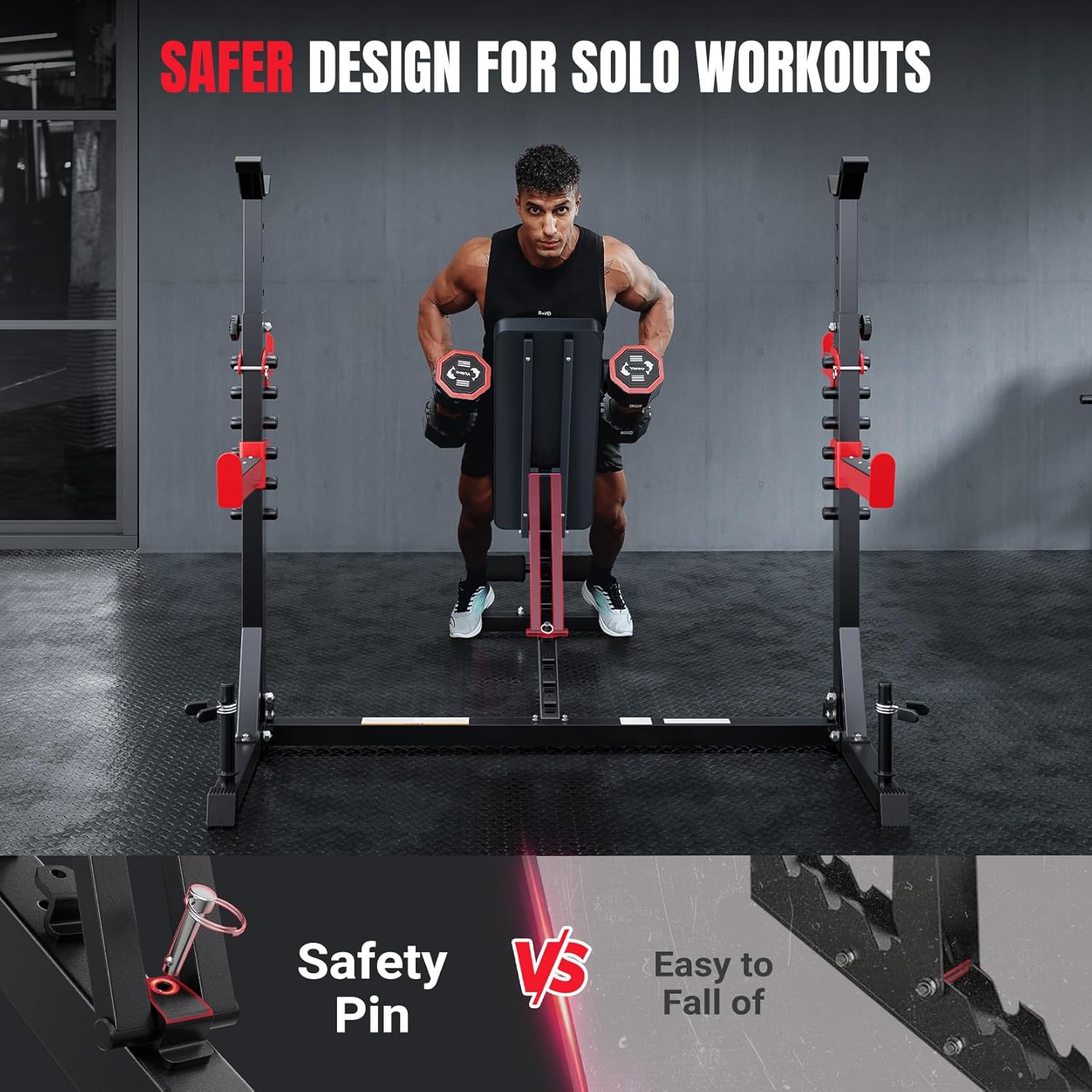 10 In 1 Adjustable Weight Bench Squat Rack Leg Press Home Gym
