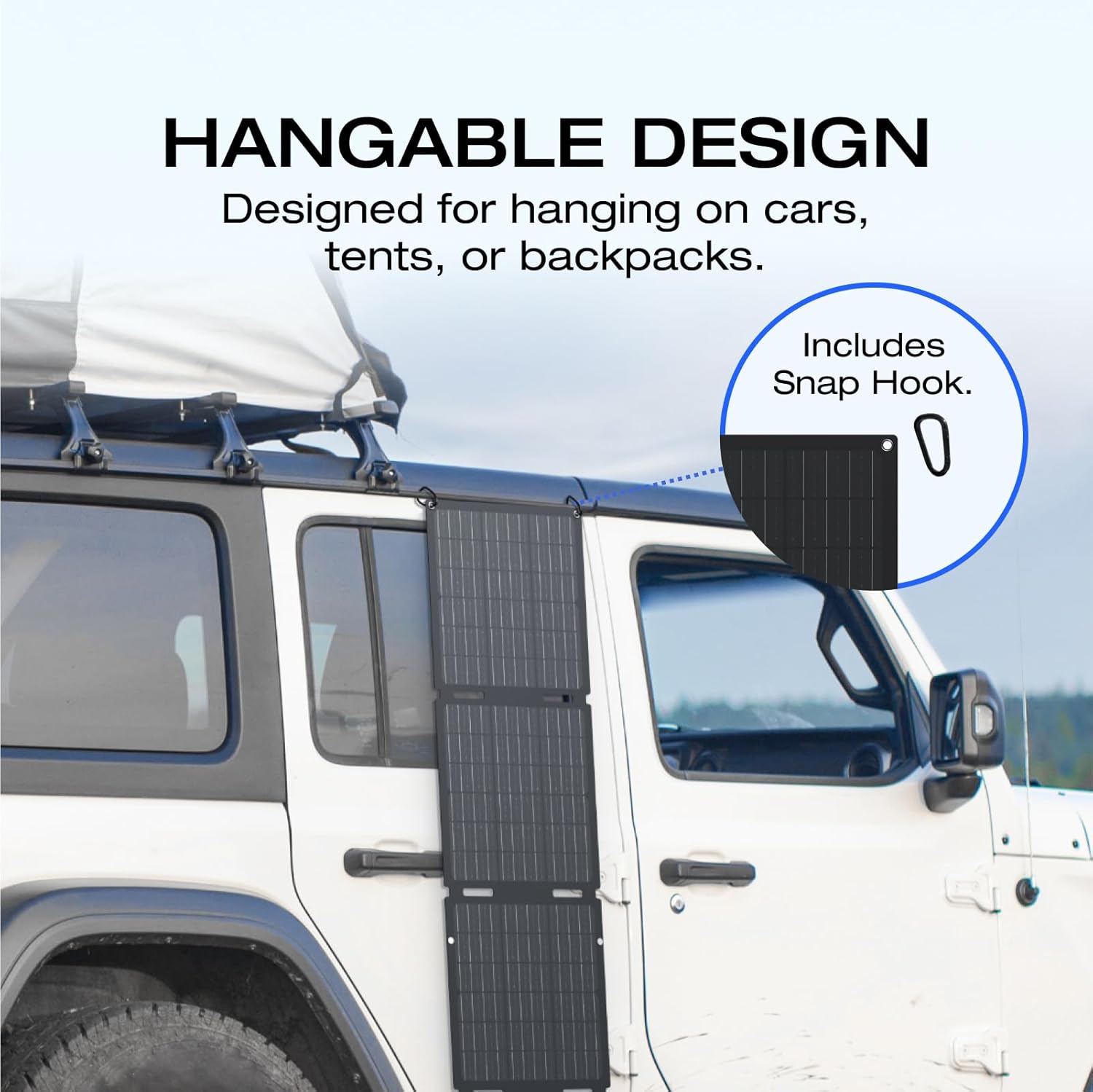 60W Portable Foldable Solar Panel Camping Backpack SUV Charger