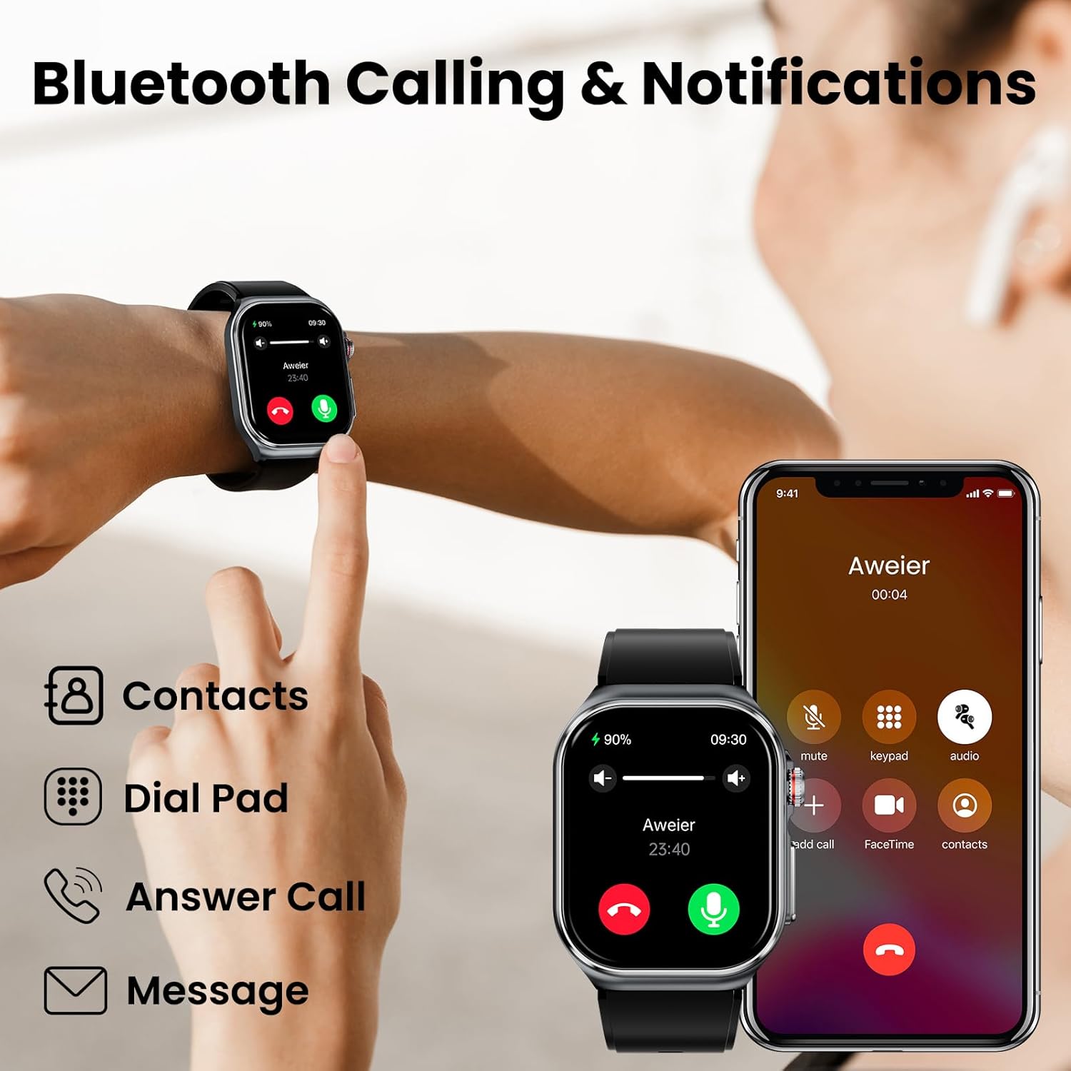 AMOLED ECG Smart Watch 70 Day Battery Health Tracker