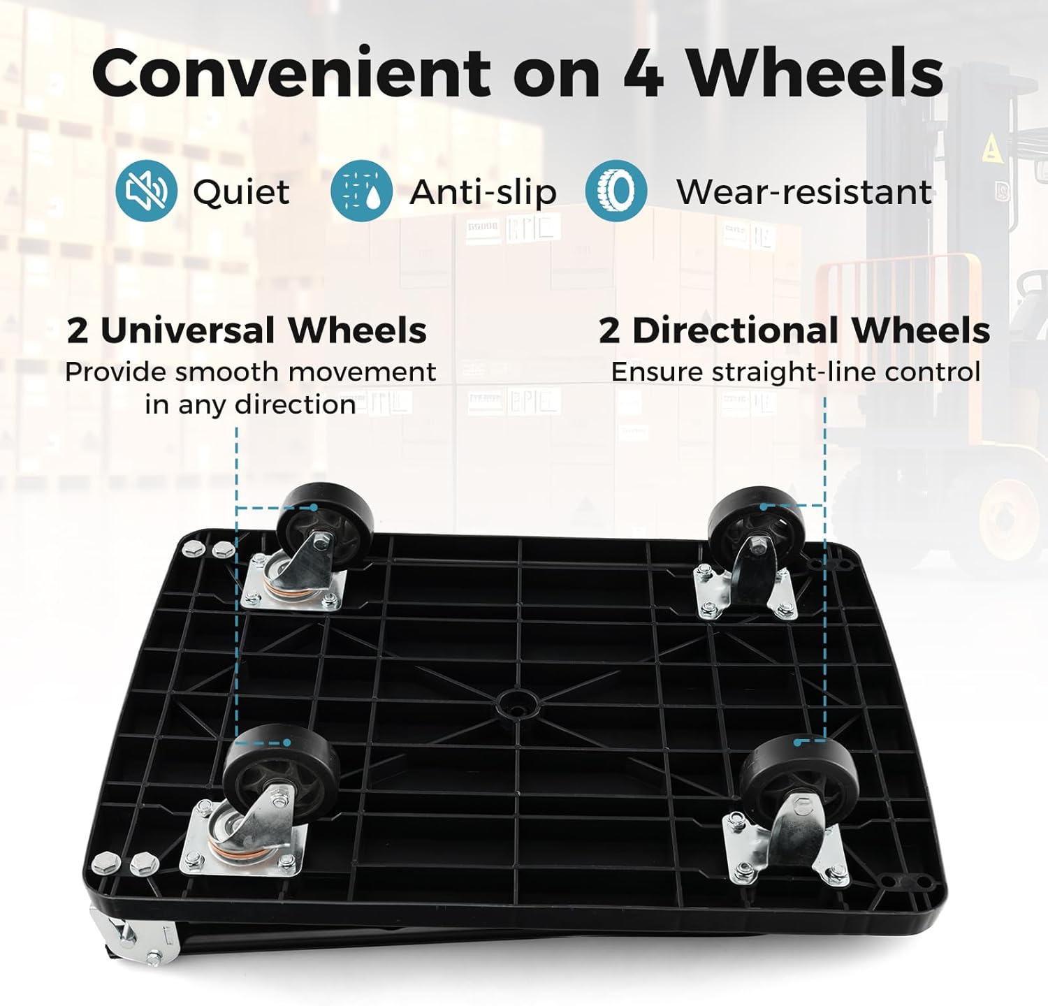 400KG Folding Platform Trolley Heavy Duty Flatbed Push Cart