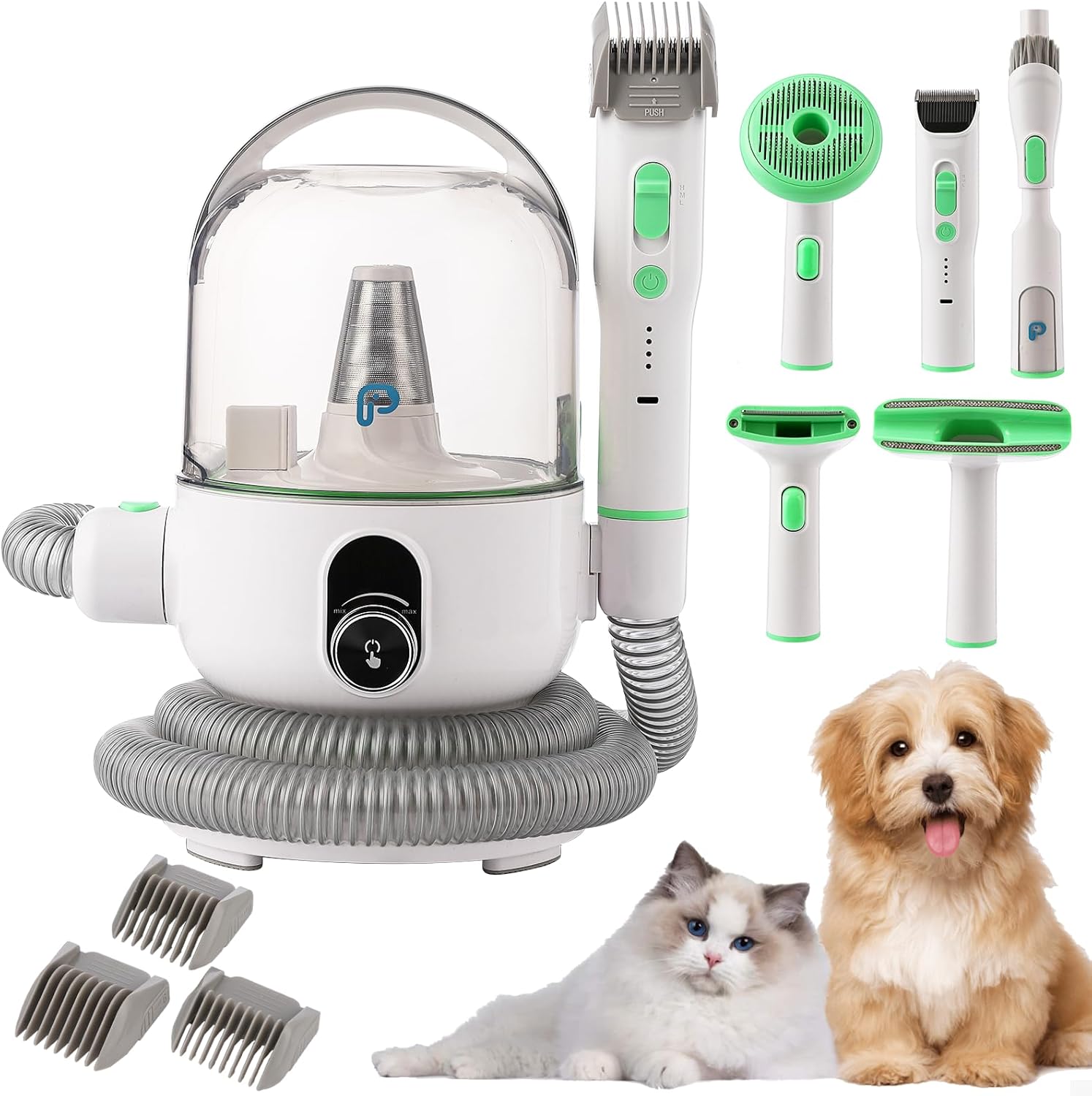 Pet Hair Vacuum Groomer 135W Dog Cat Clippers 2L Low Noise
