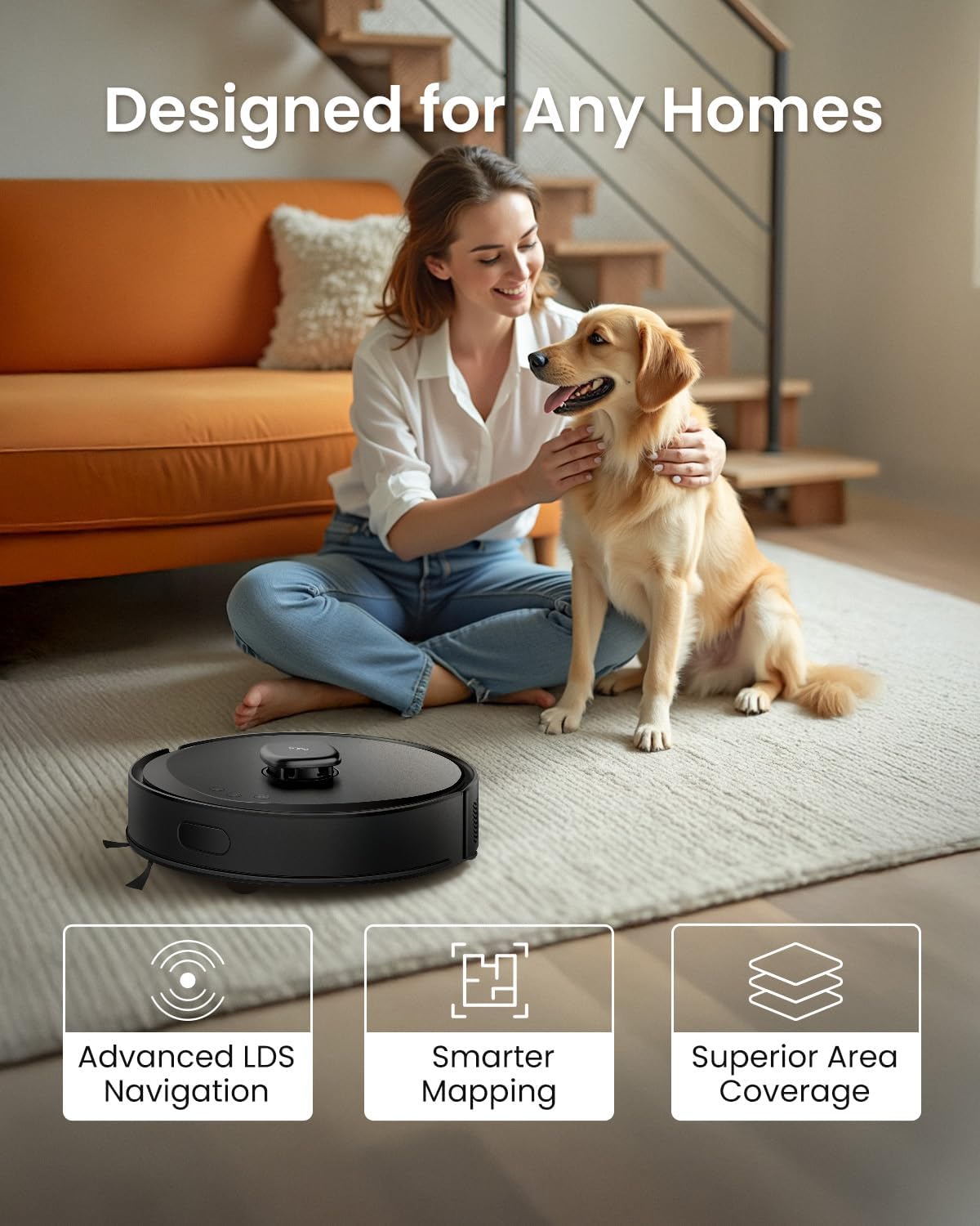 Robot Vacuum Mop Self Empty 5300Pa LiDAR Mapping WiFi Smart Clean
