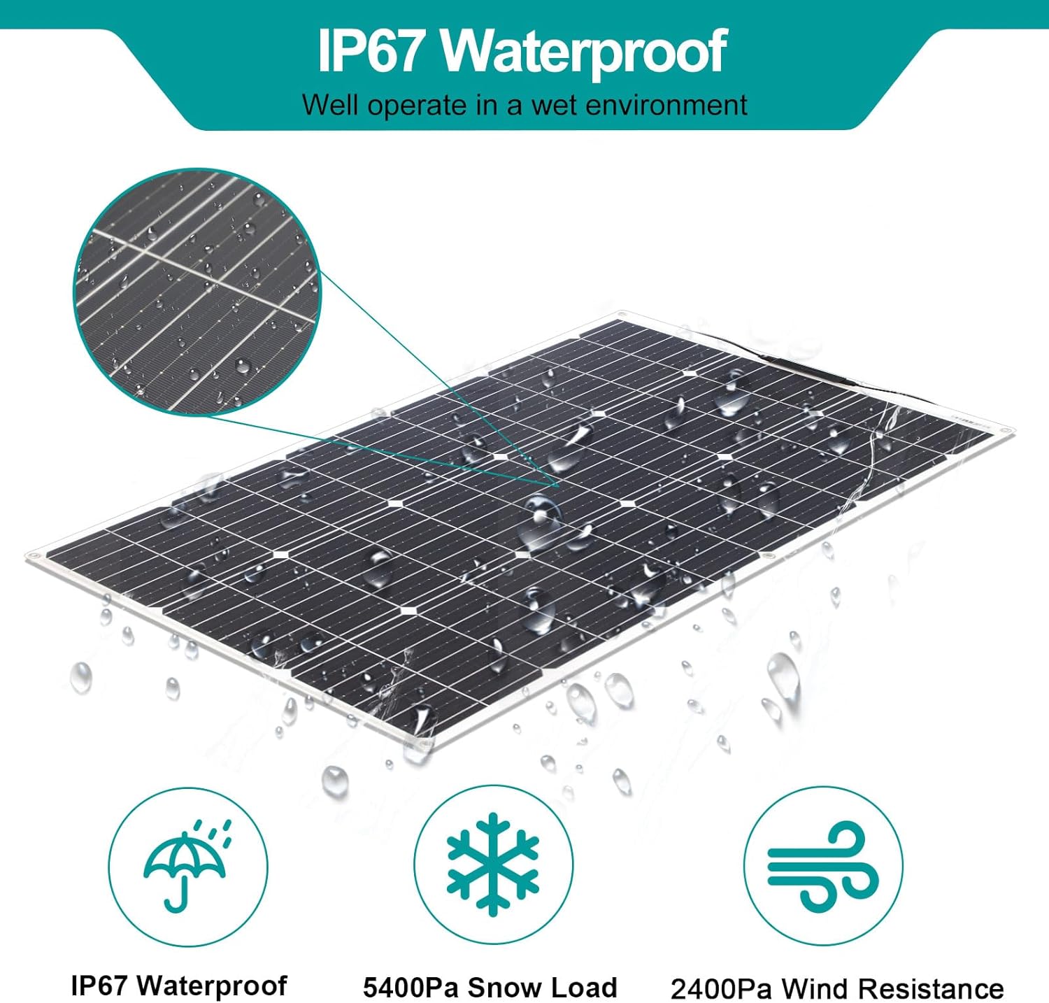 100W Flexible Solar Panel Kit 12V 24V Controller