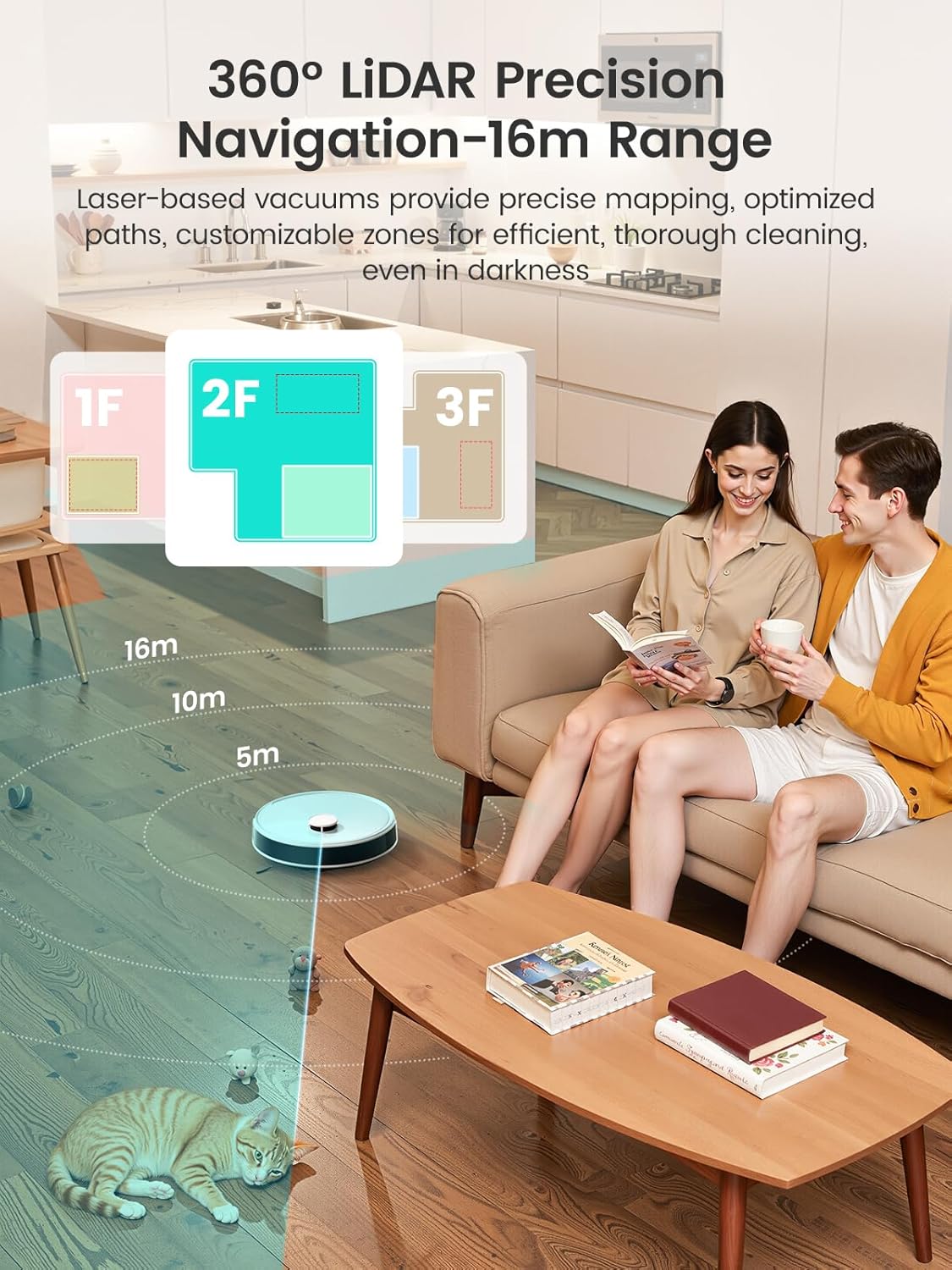Robot Vacuum Mop 12000Pa Self Empty Wash Dry LiDAR