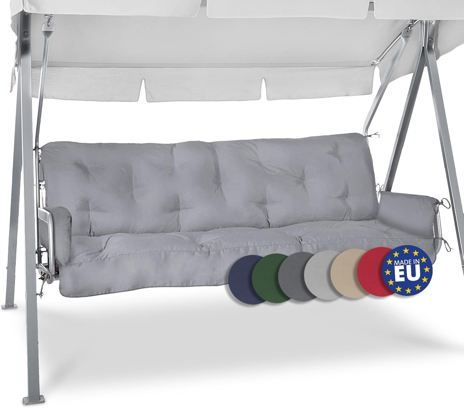 3 Seater Garden Swing Seat Cushion 180x50x8cm Light Grey