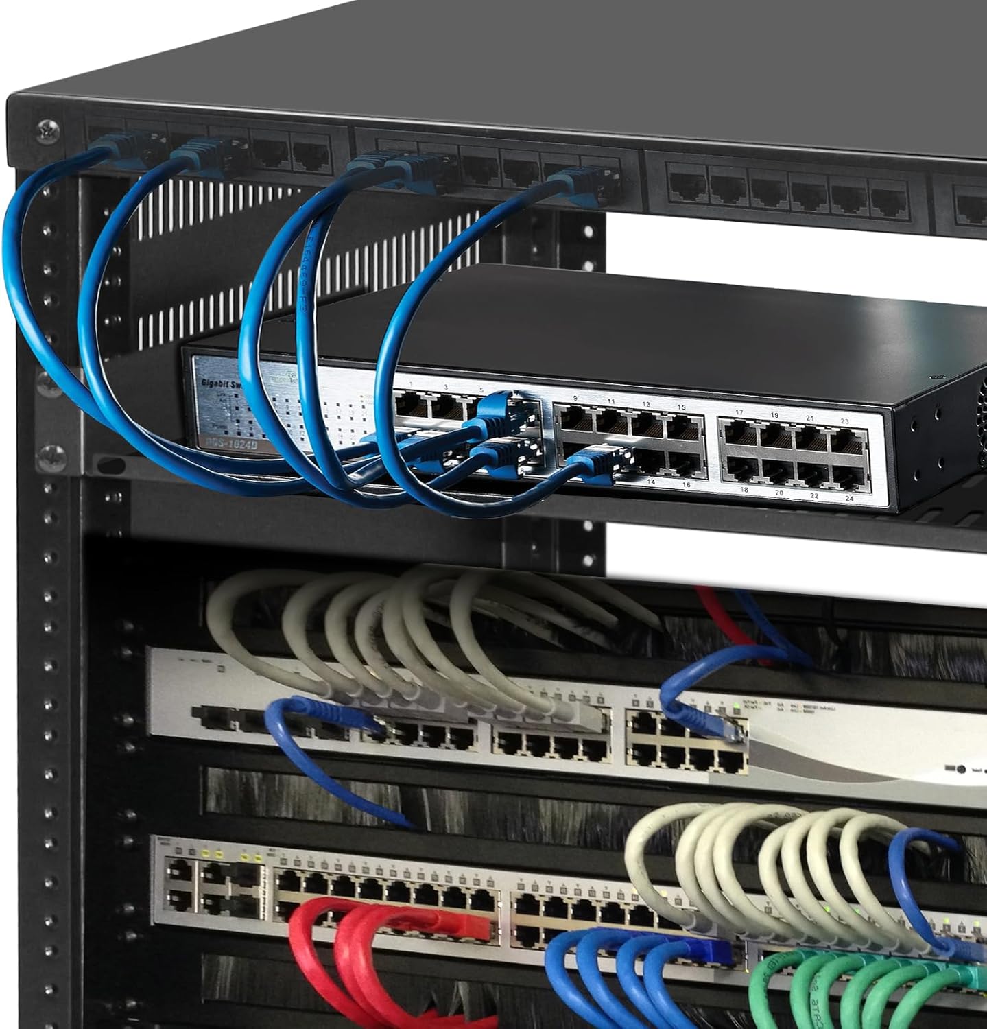 12U Server Rack with Wheels 19 Inch Heavy Duty AV Stand