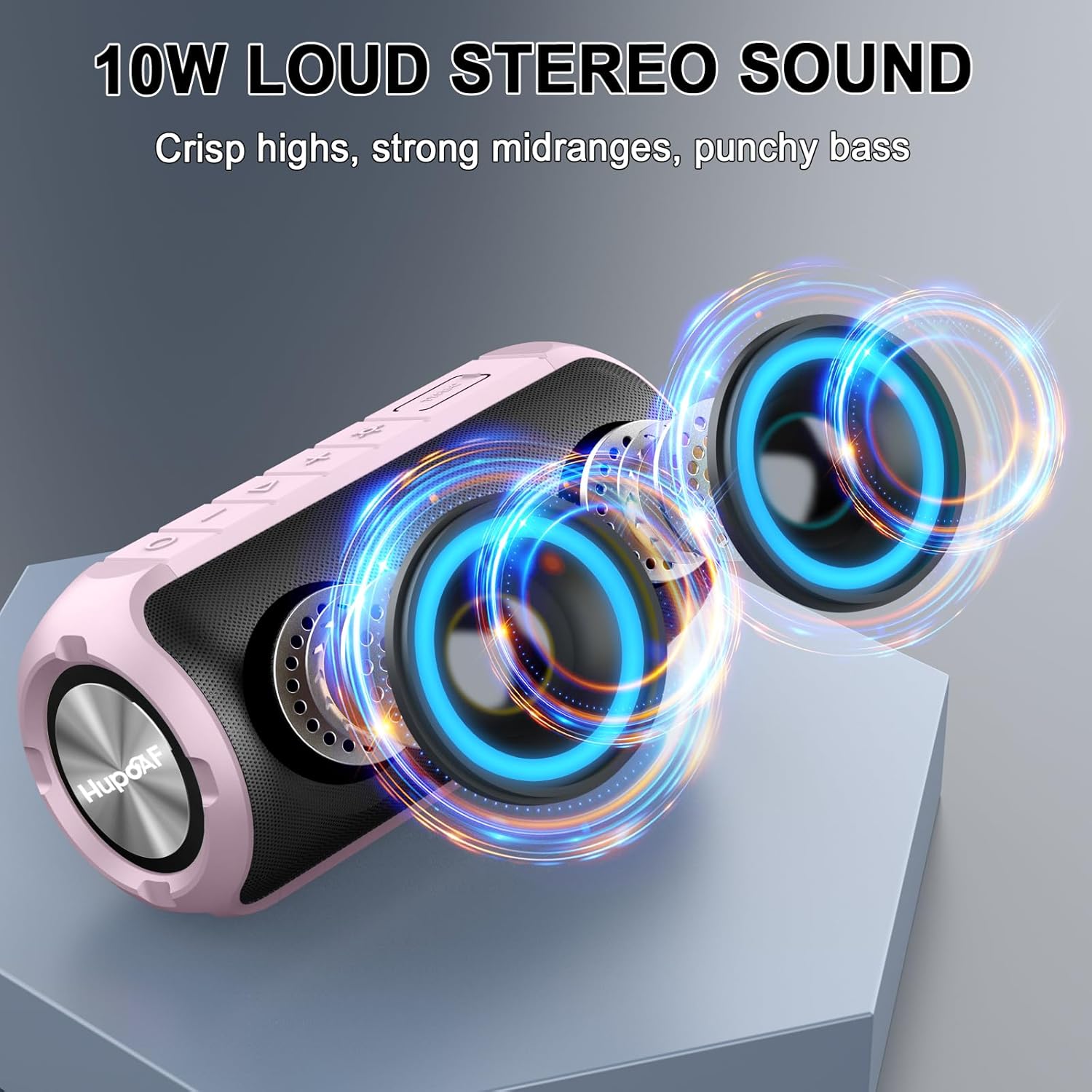 Portable Bluetooth Speaker Stereo Sound RGB Lights IPX7 Waterproof