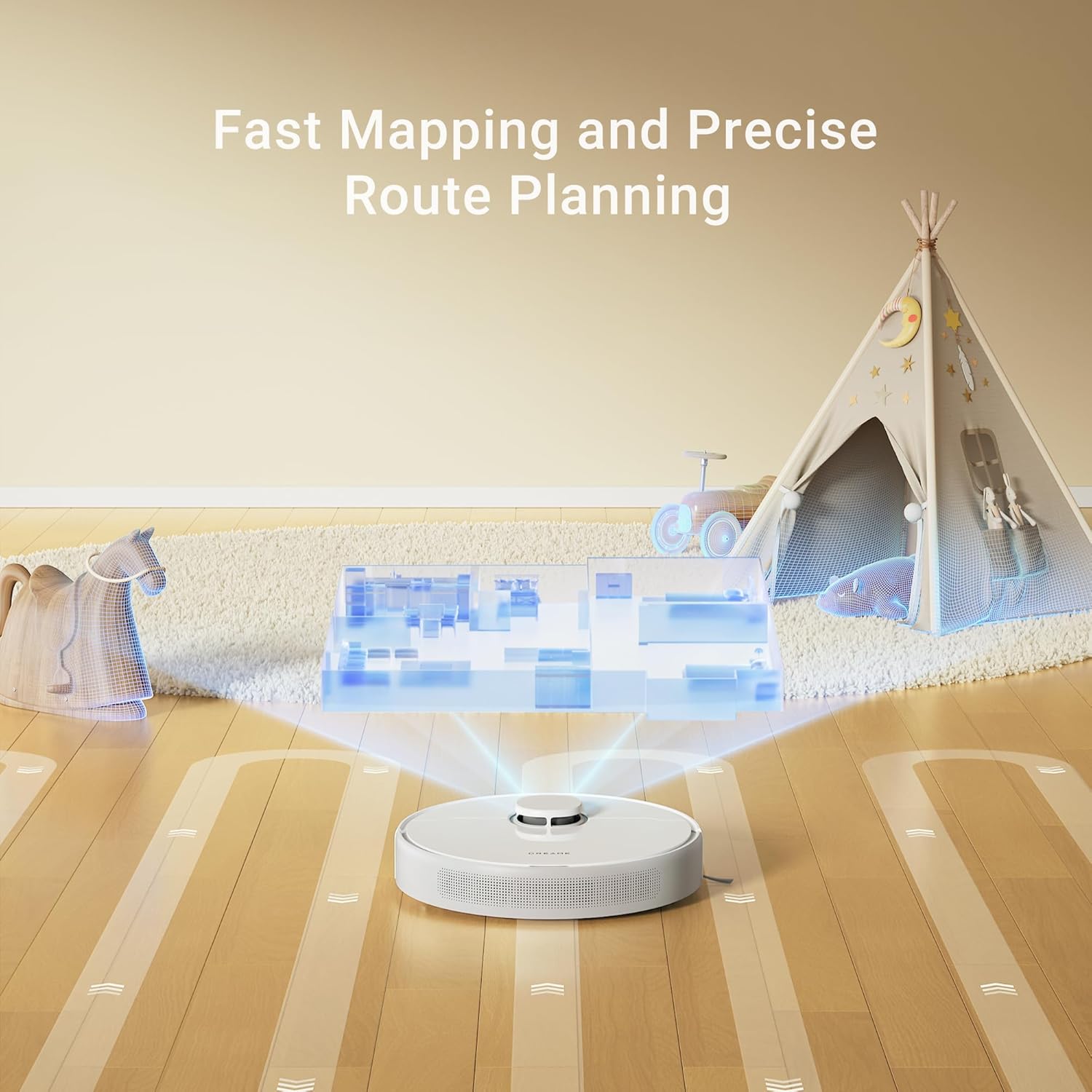 Robot Vacuum Mop 6000Pa LiDAR Mapping 240Min Runtime App Control