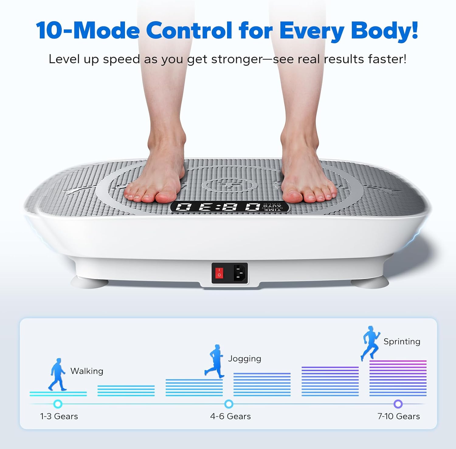 Vibration Plate Exercise Machine Quiet Fitness Platform LED Remote