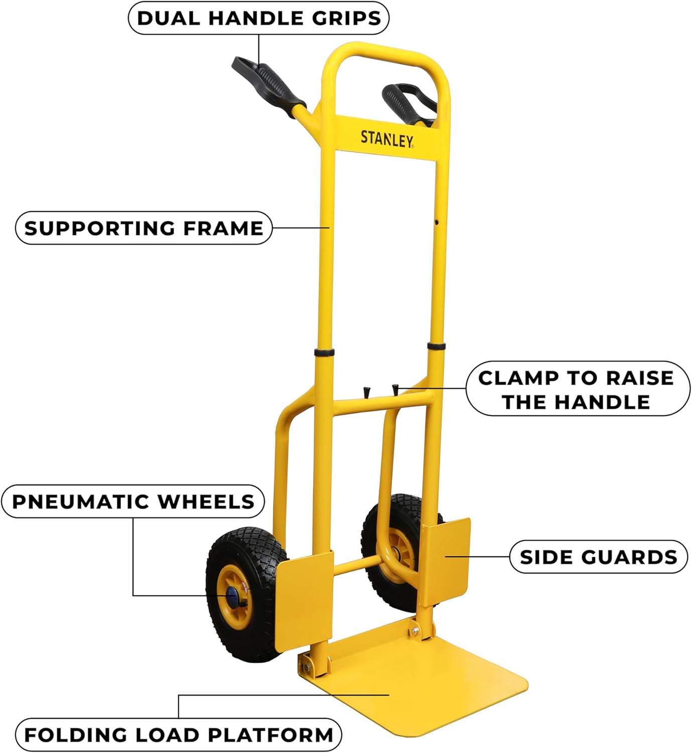 Heavy Duty Folding Hand Truck 120KG Steel Sack Barrow